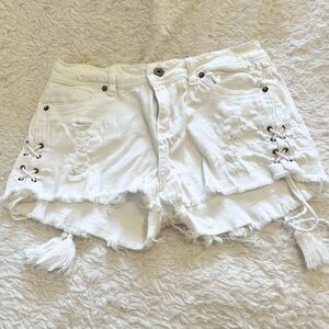 5 for $25! Ocean Drive Anchor Denim White Shorts 5